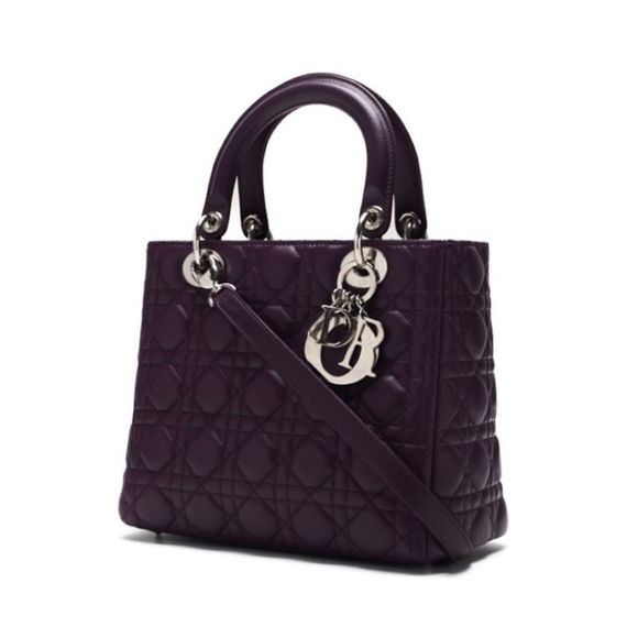 Dior Cannage Handbag Lambskin Purple - Picture 2 of 8